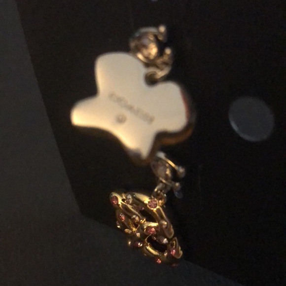 Coach Bumblebee & Pretzel Mismatch Drop Earrings With Signature C & Crystal NWT - Picture 9 of 13